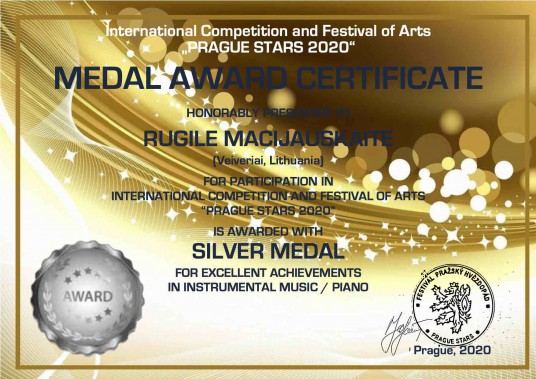 MEDAL AWARD CERTIFICATE silver medal_RUGILE MACIJAUSKAITE