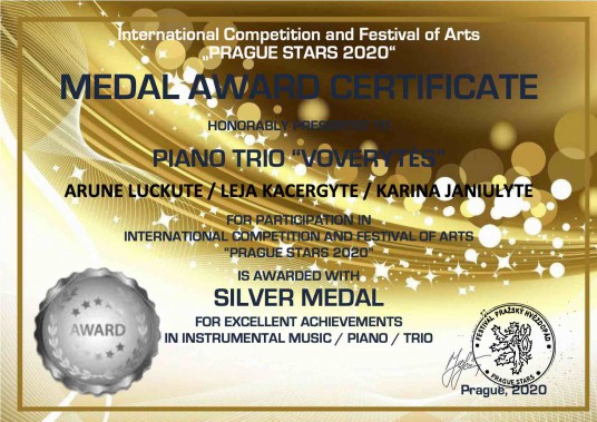 MEDAL AWARD CERTIFICATE silver medal_TRIO “VOVERYTĖS”