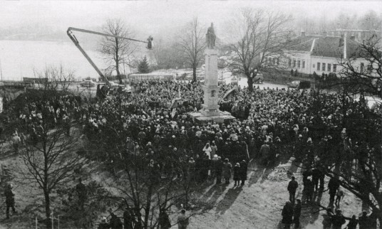 Atstatyto paminklo Lietuvos Didžiajam kunigaikščiui Kęstučiui pašventinimo iškilmės.